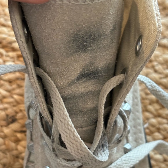 CConverse Chuck‎ Taylor Sz 8 Womens All Star Grey Suede Leather Studded High Top - Picture 2 of 10